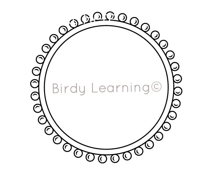 Fancy Circle Picture Frame - Coloring Page