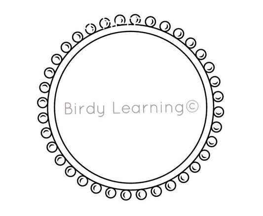 Fancy Circle Picture Frame - Coloring Page